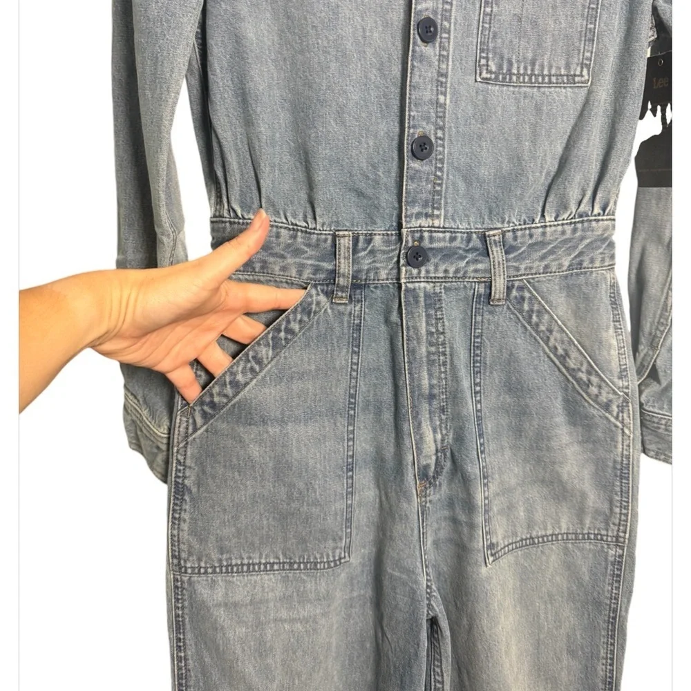 Lee Union-Alls Distressed Denim Jumpsuit NWT - Picture 4 of 6